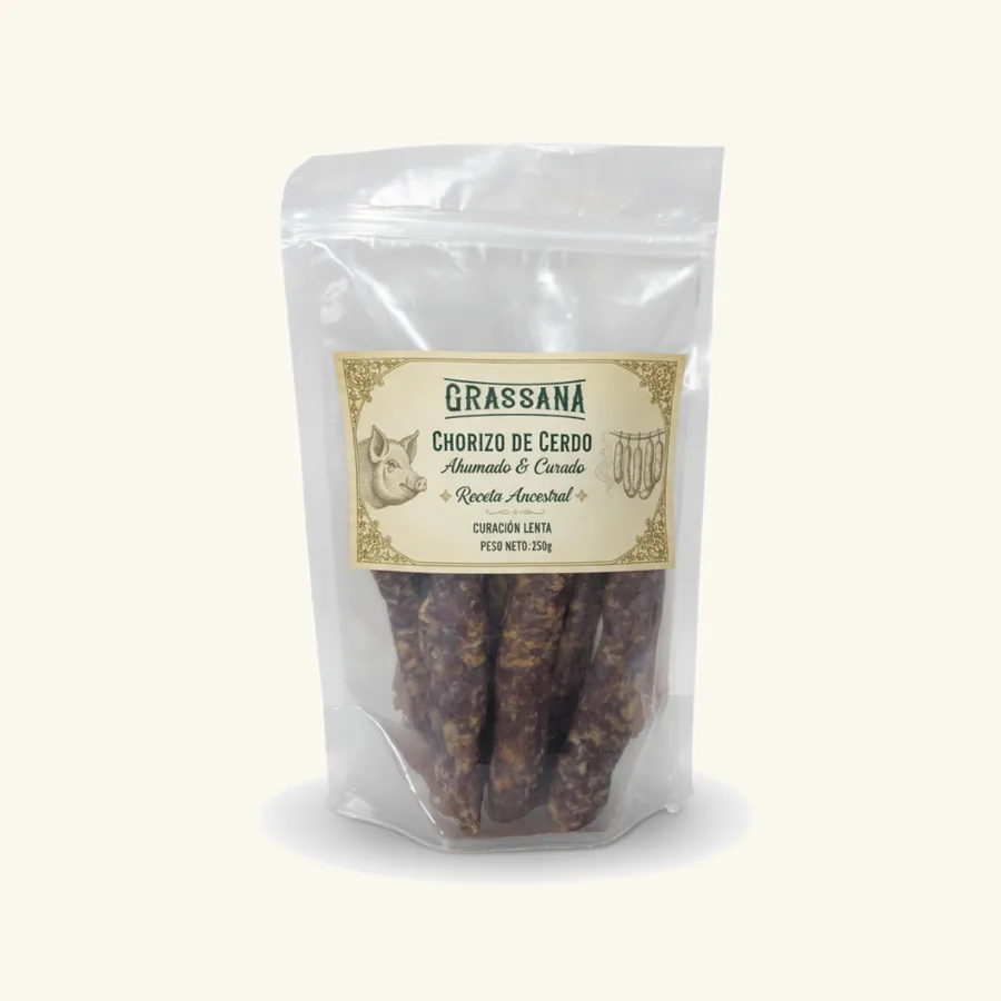Chorizos de Cerdo Ahumados y Curados "Chorizzanos" - Receta Ancestral 250gr